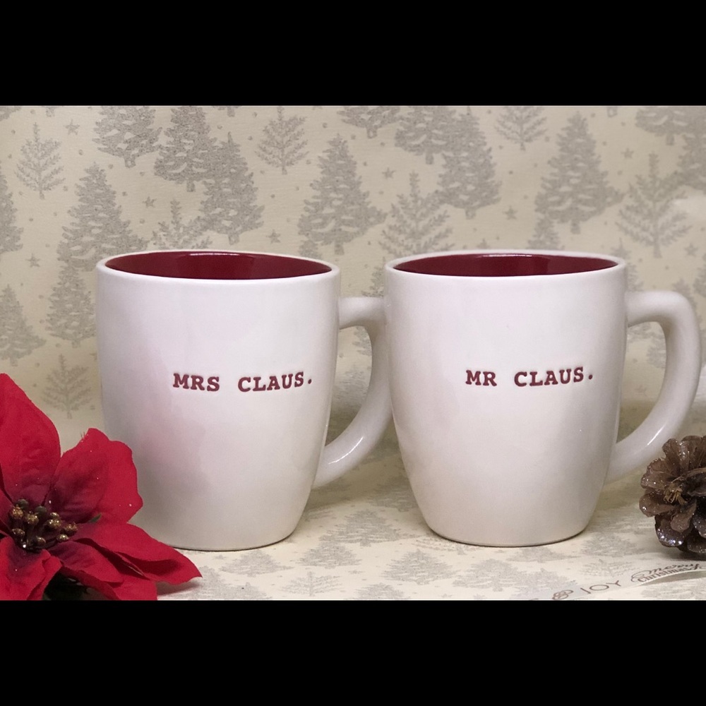 Rae Dunn Mr Claus-Mrs Claus Coffee Mug-Cup